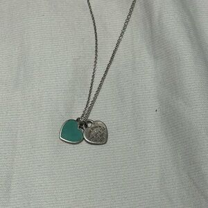 Tiffany necklace, blue heart pendant